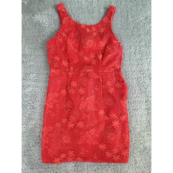 Romeo Juliet Couture Coral Lace Overlay Sleeveless Dress Medium Womens NWT Core - Picture 6 of 16